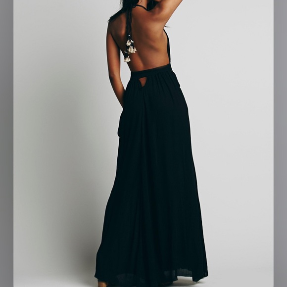 Free People Endless Summer Look Into the Sun Cutouts Maxi Dress Black - Picture 2 of 9